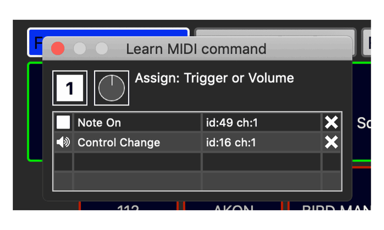 KueIt soundboard app midi settings