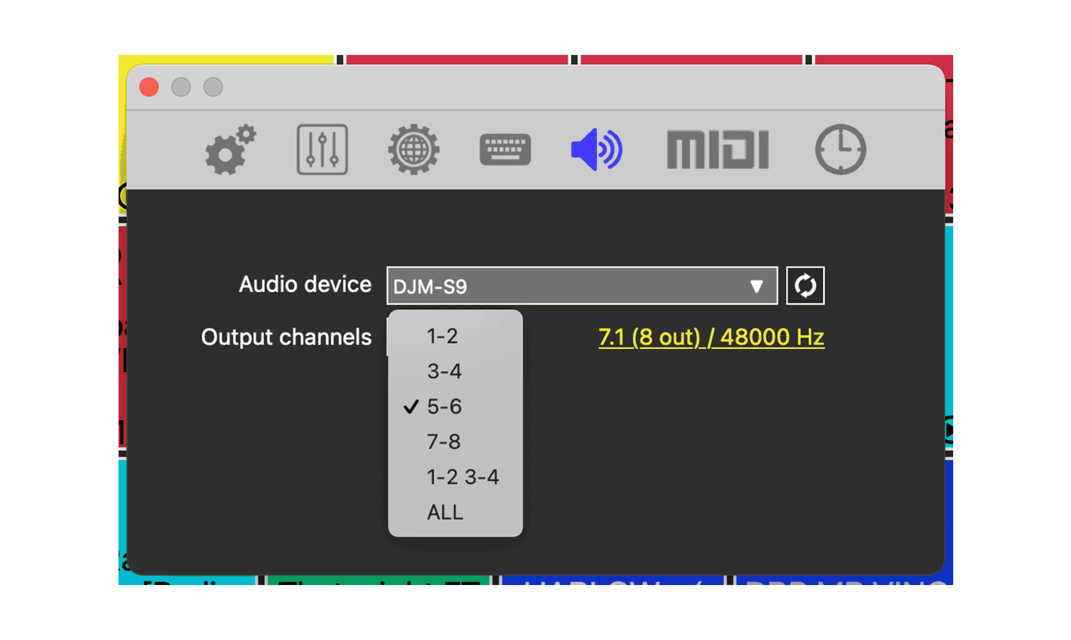 KueIt soundboard app soundcard settings