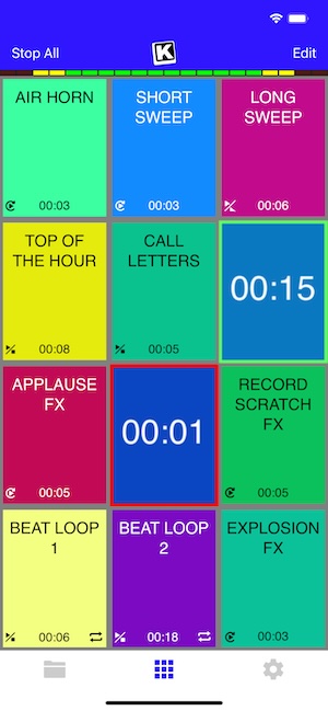 KueIt mobile soundboard app triggered