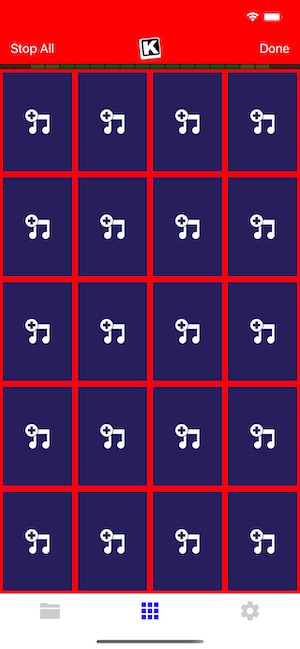 KueIt mobile soundboard edit screen