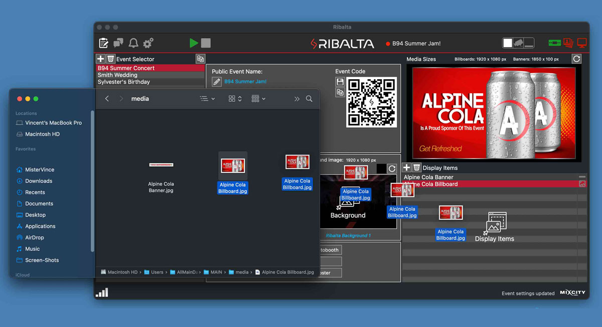 Ribalta Desktop App Drag and Drop