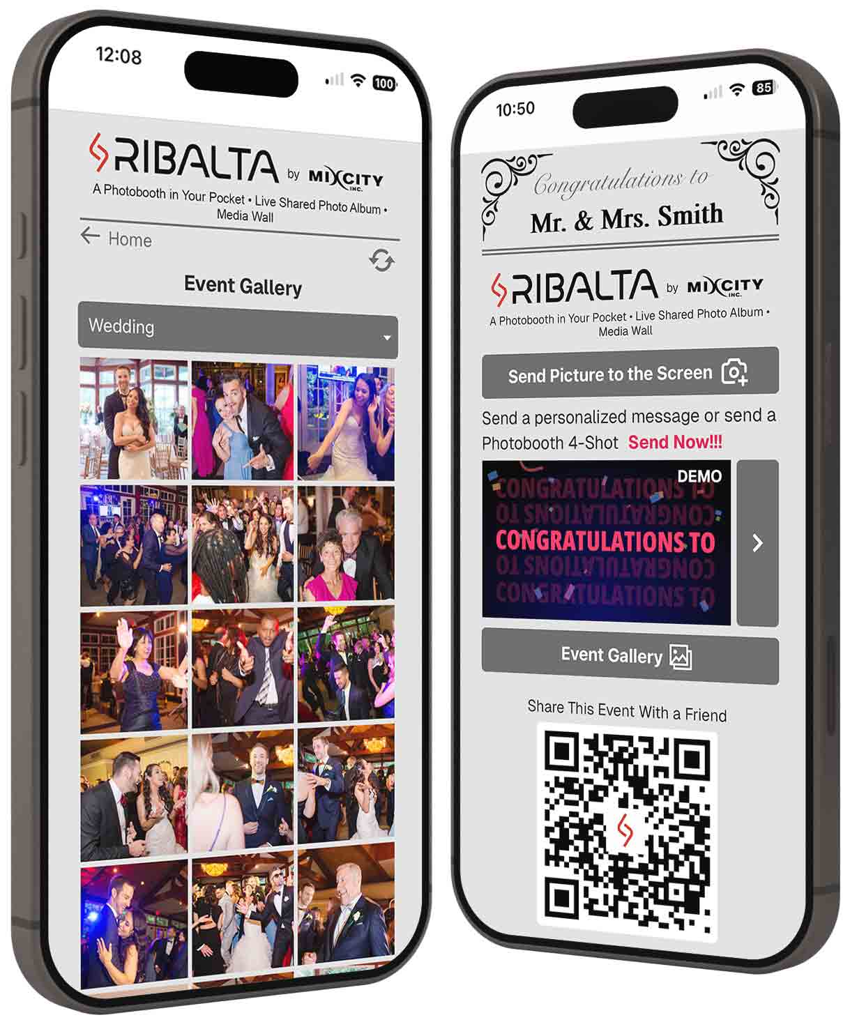 Ribalta live sharing event app displayed on a mobile phone